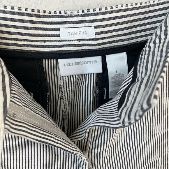 EUC Liz Claiborne Womens Tabitha Striped Slacks Size 8 - Picture 3 of 6